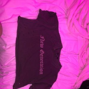 Forever 21 cropped ripped shirt